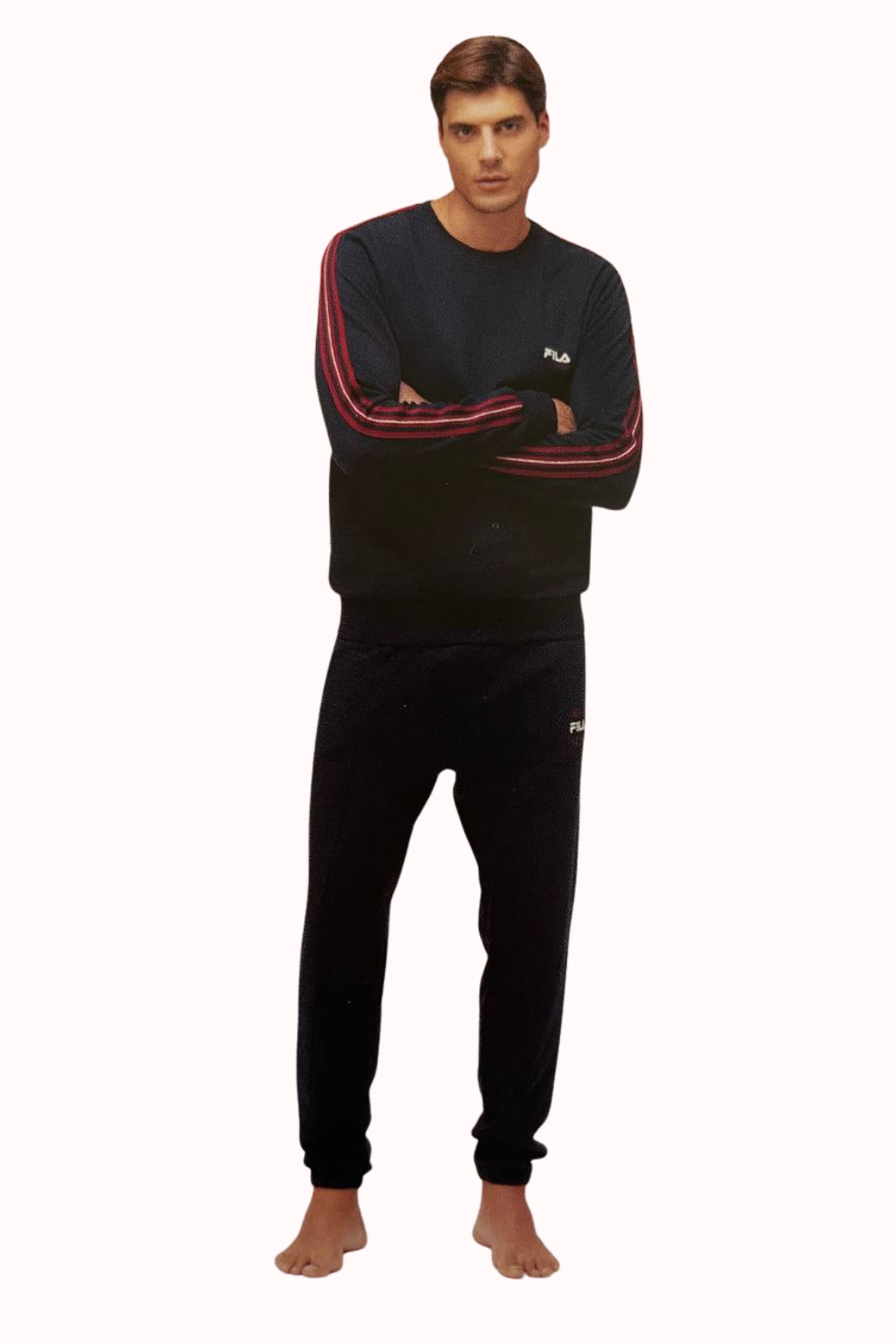 TUTA UOMO CON BANDE LATERALI IN COTONE FELPATO FILA