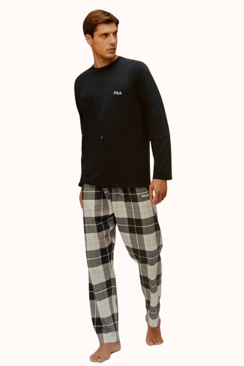 PIGIAMA UOMO A QUADRI IN JERSEY E FLANELLA FILA