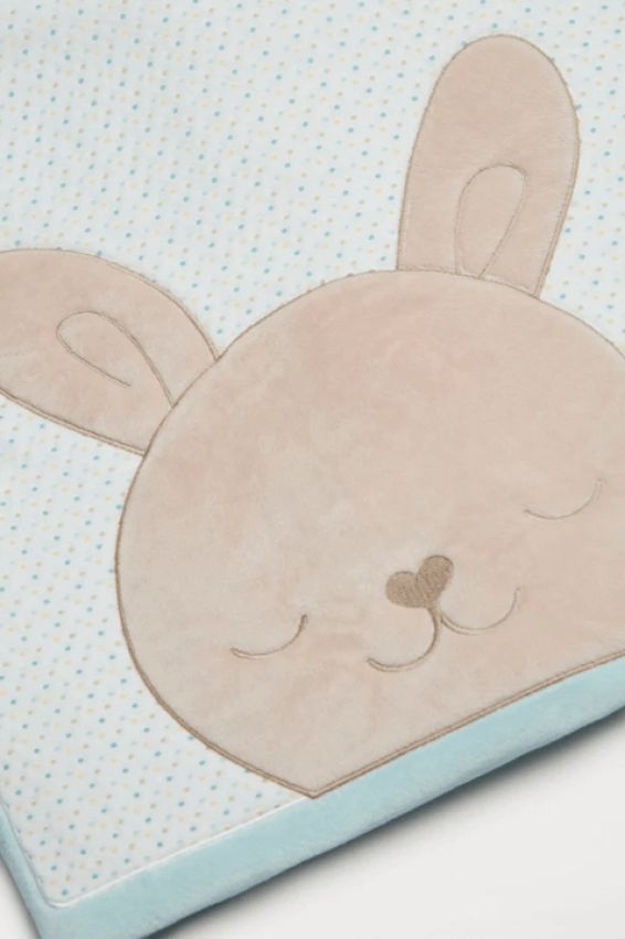 SET COPERTA + DOUDOU CONIGLIETTO CELESTE YSABEL MORA