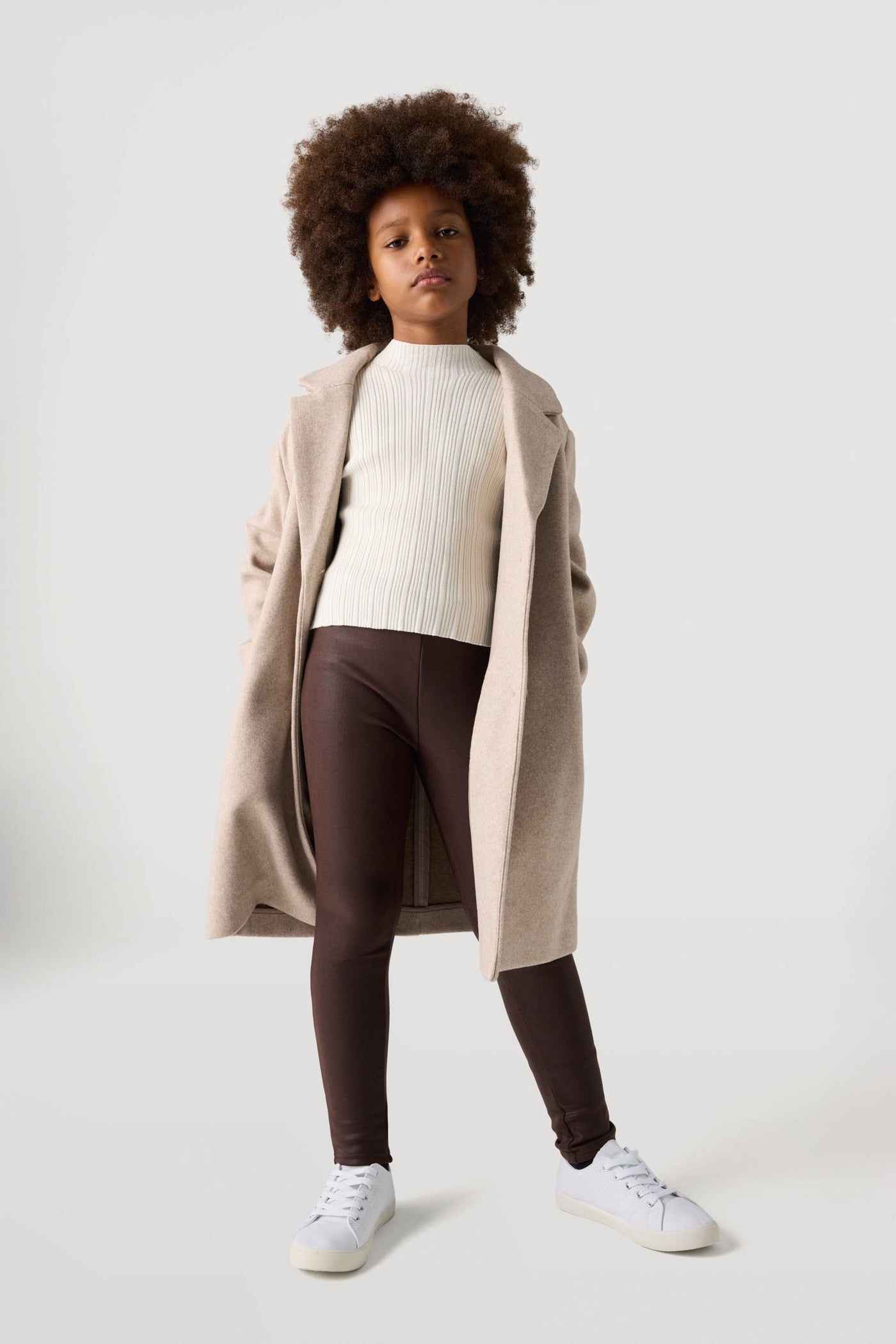 LEGGINGS TERMICO CHOCOLATE EFFETTO PELLE BAMBINA YSABEL MORA