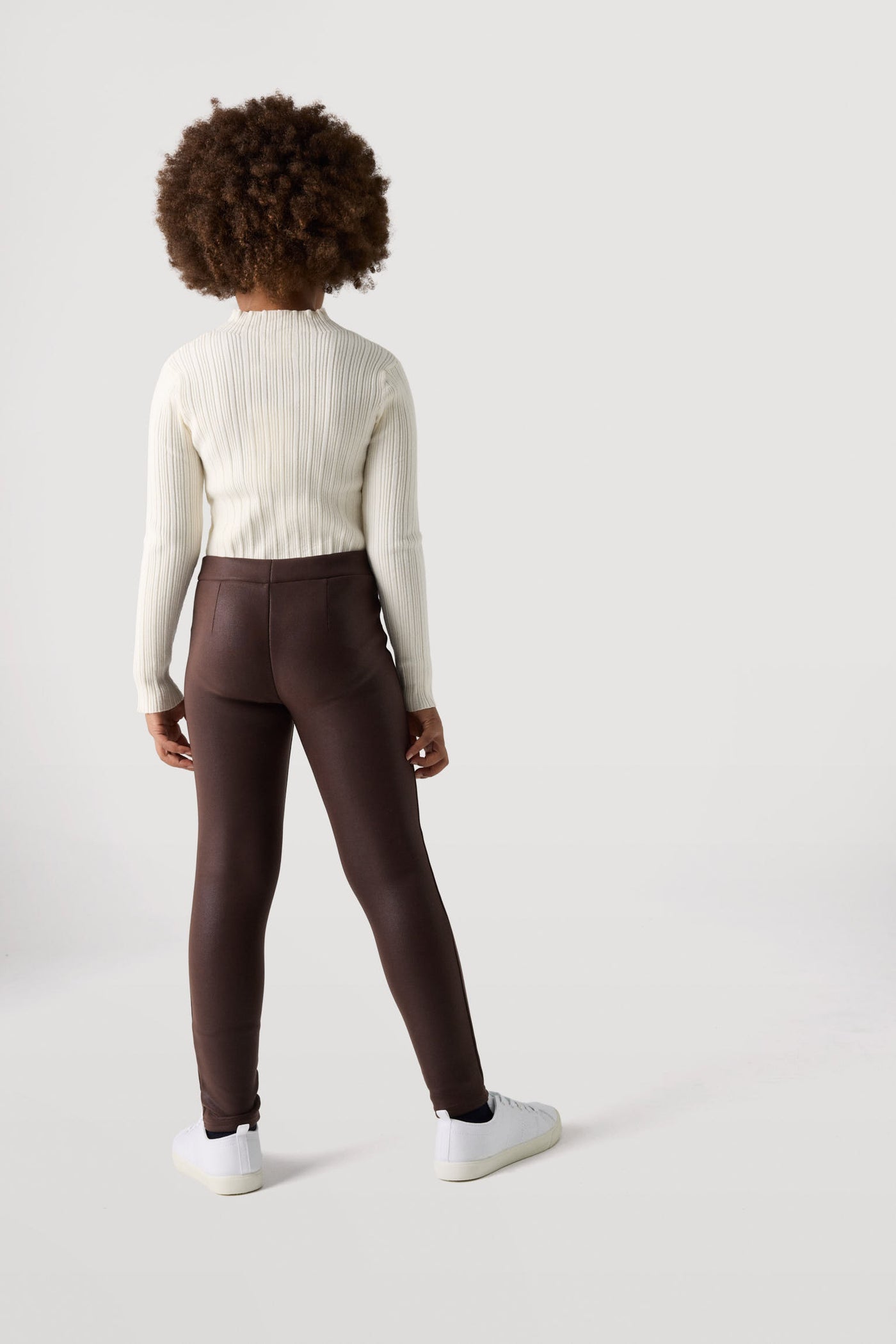 LEGGINGS TERMICO CHOCOLATE EFFETTO PELLE BAMBINA YSABEL MORA