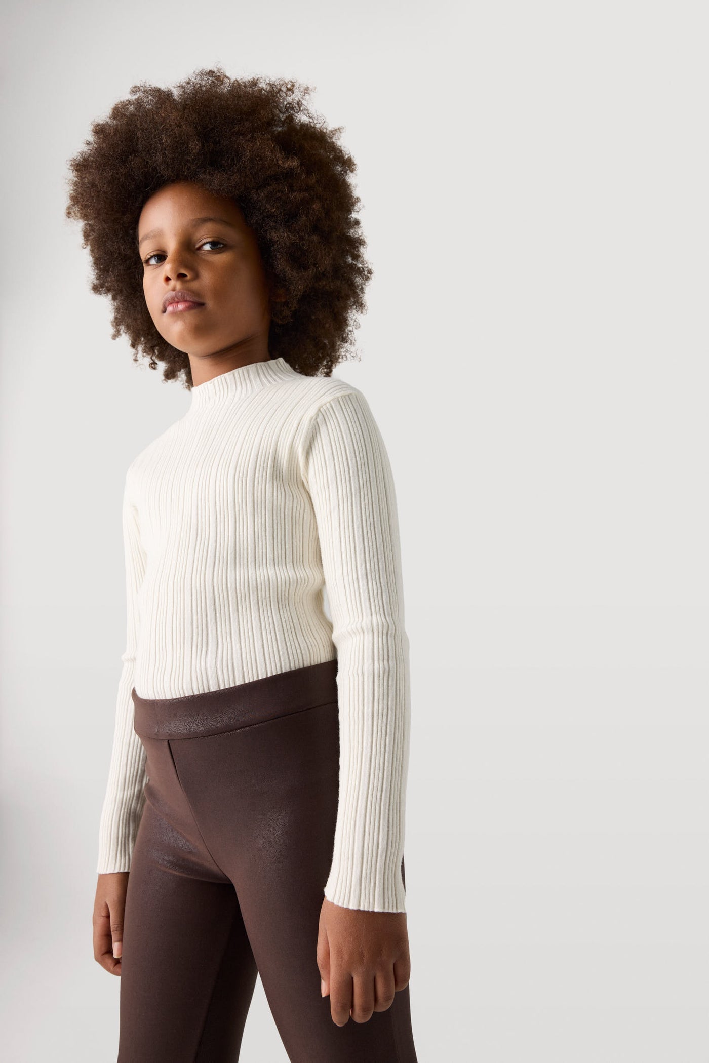 LEGGINGS TERMICO CHOCOLATE EFFETTO PELLE BAMBINA YSABEL MORA