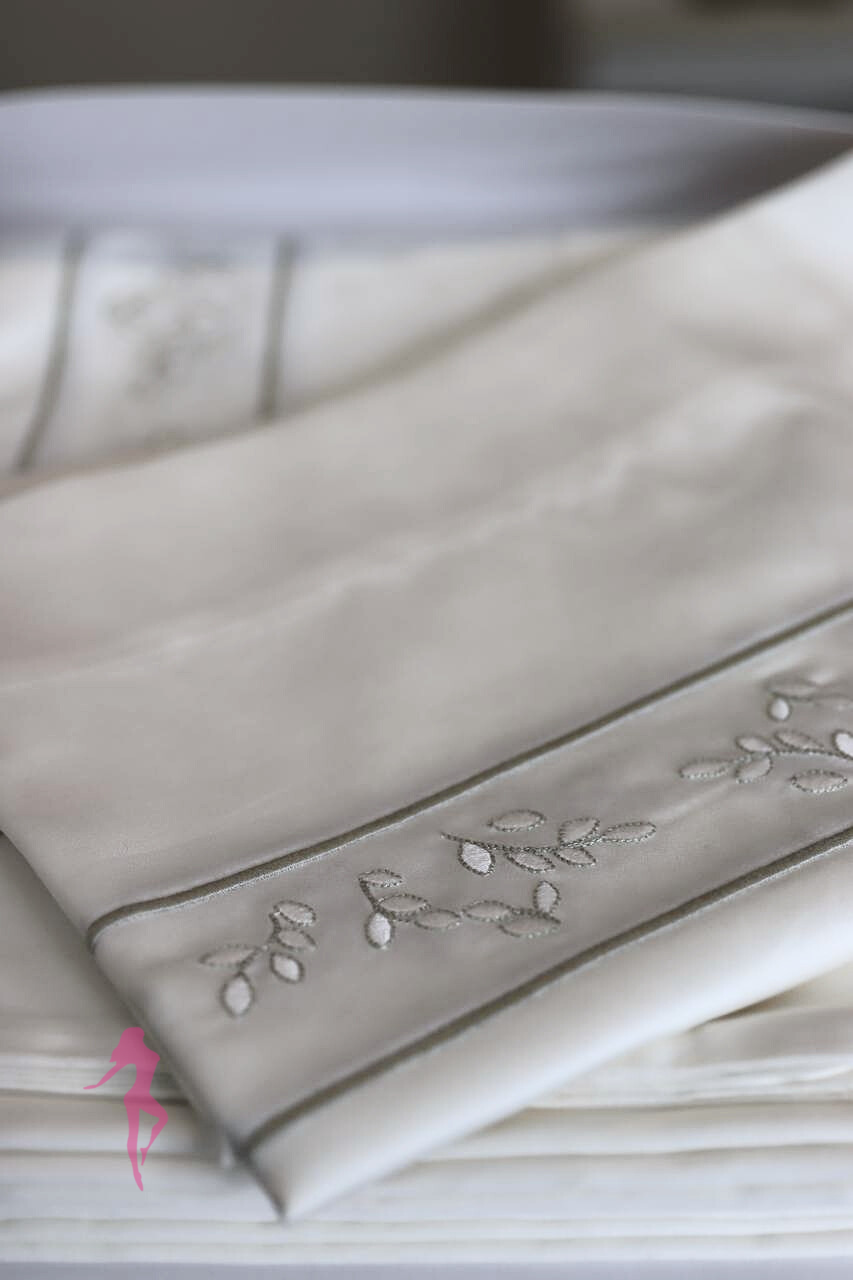 PARURE MATRIMONIALE IRIS ROMA IN RASO DI COTONE BARBACCI FIRENZE