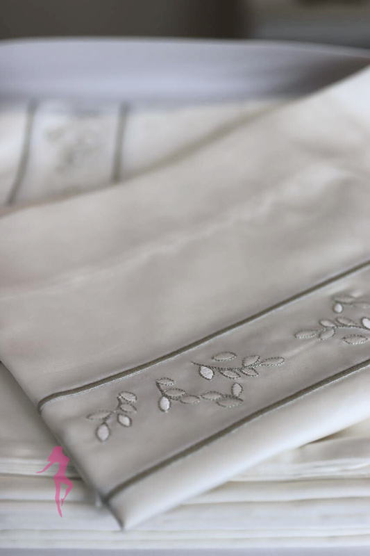 PARURE MATRIMONIALE IRIS ROMA IN RASO DI COTONE BARBACCI FIRENZE