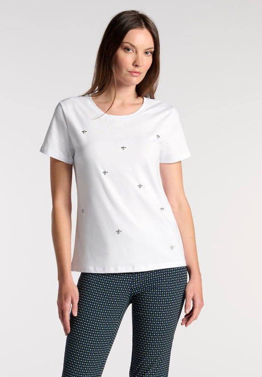 T-SHIRT IN COTONE ELASTICIZZATO SERIE CHARMS OROBLU'