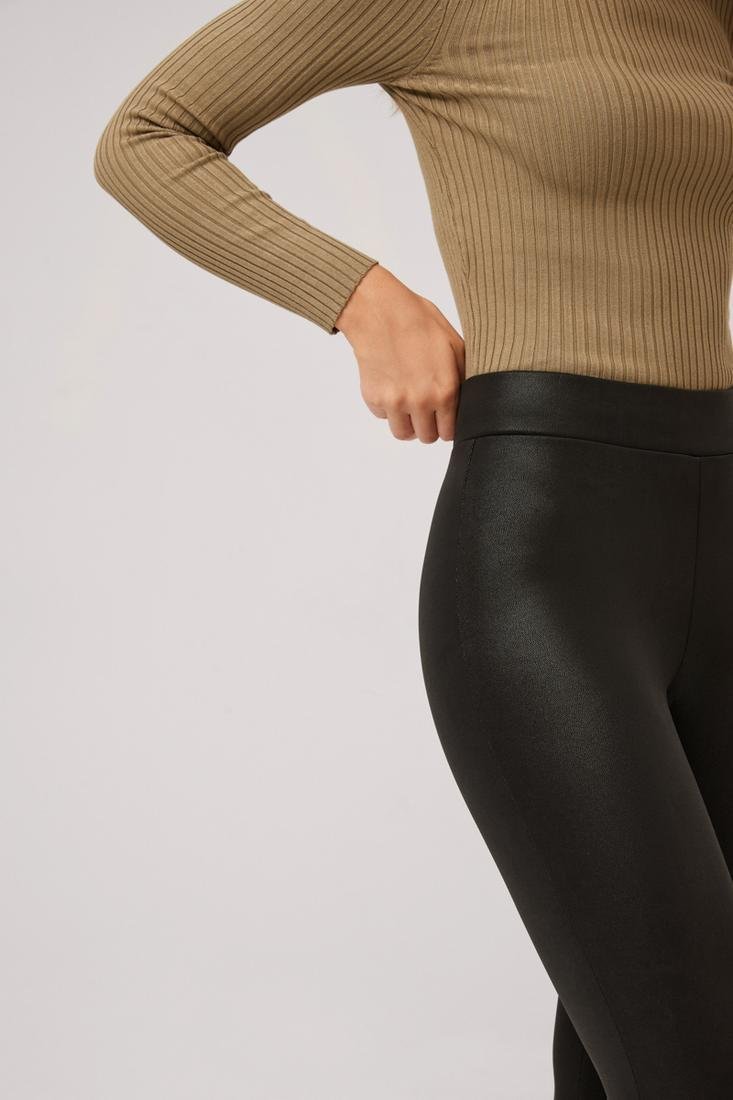 LEGGINGS TERMICO NERO EFFETTO PELLE YSABEL MORA