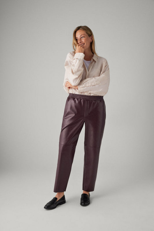 PANTALONI TERMICI LARGHI EFFETTO PELLE PURPLE RAIN YSABEL MORA