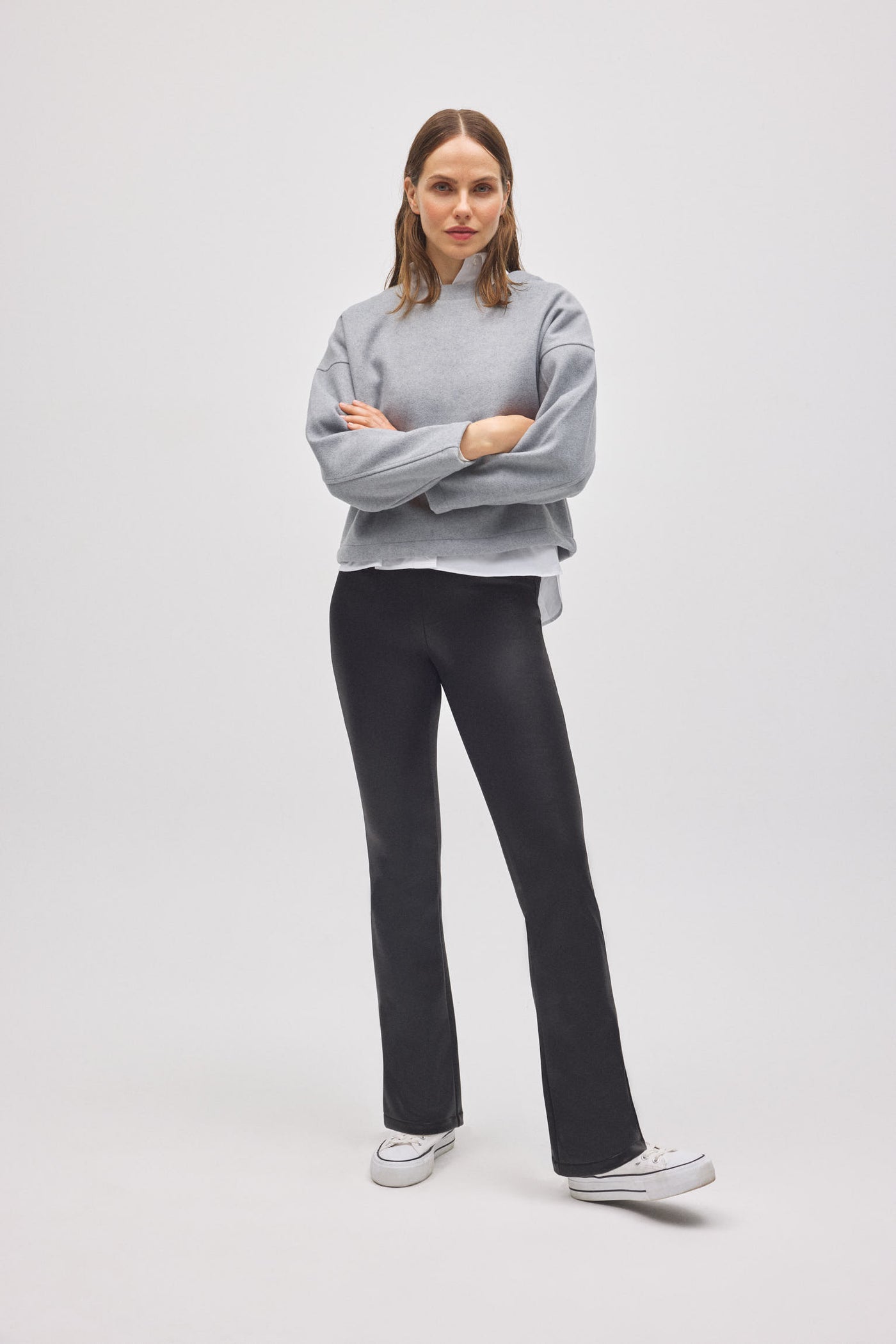 PANTALONE TERMICO EFFETTO PELLE A ZAMPA YSABEL MORA