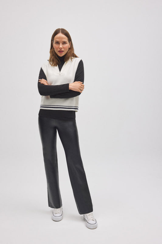 LEGGINGS TERMICO MODELLANTE EFFETTO PELLE TAGLIO SVASATO YSABEL MORA