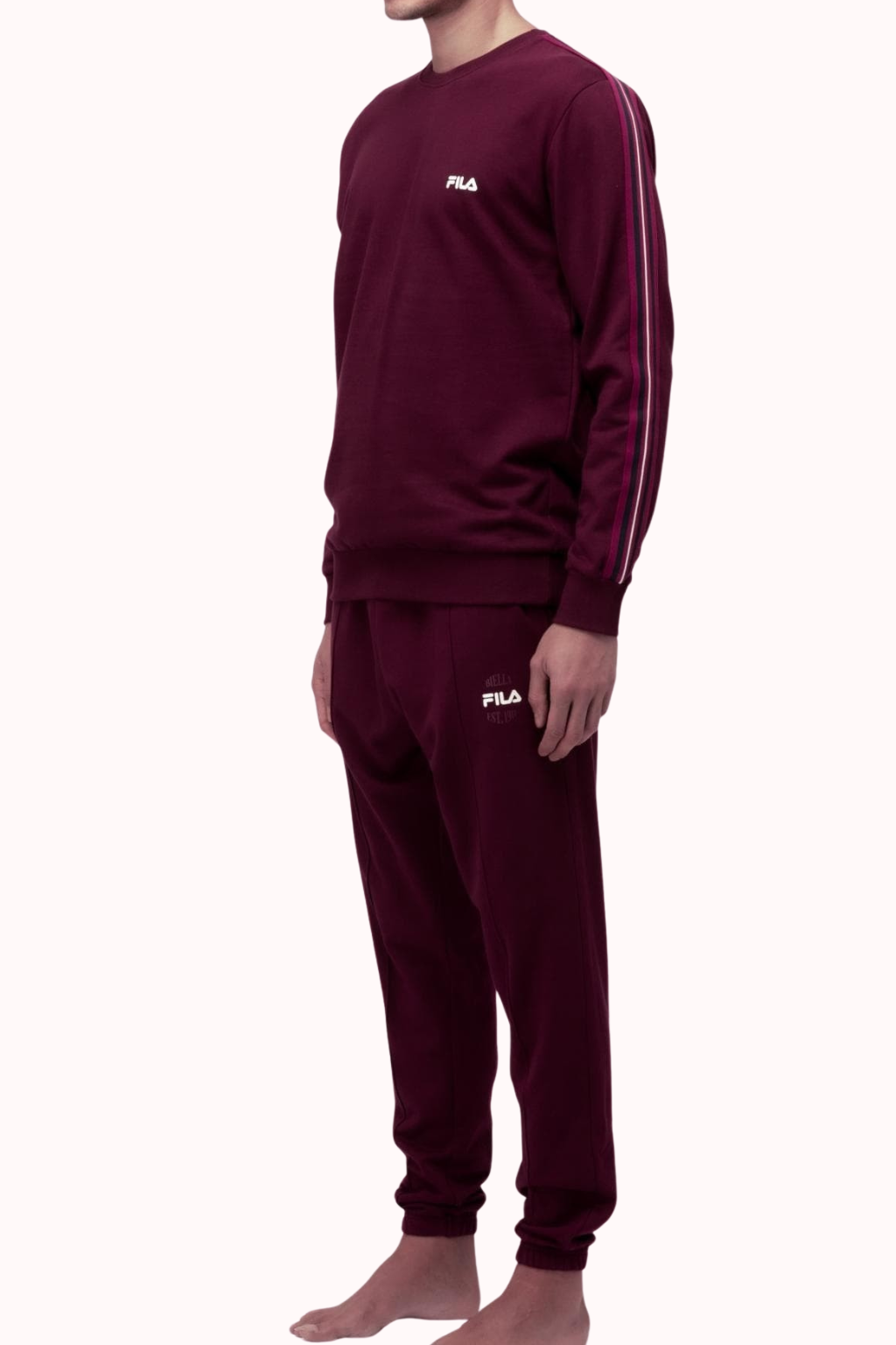 TUTA UOMO CON BANDE LATERALI IN COTONE FELPATO FILA