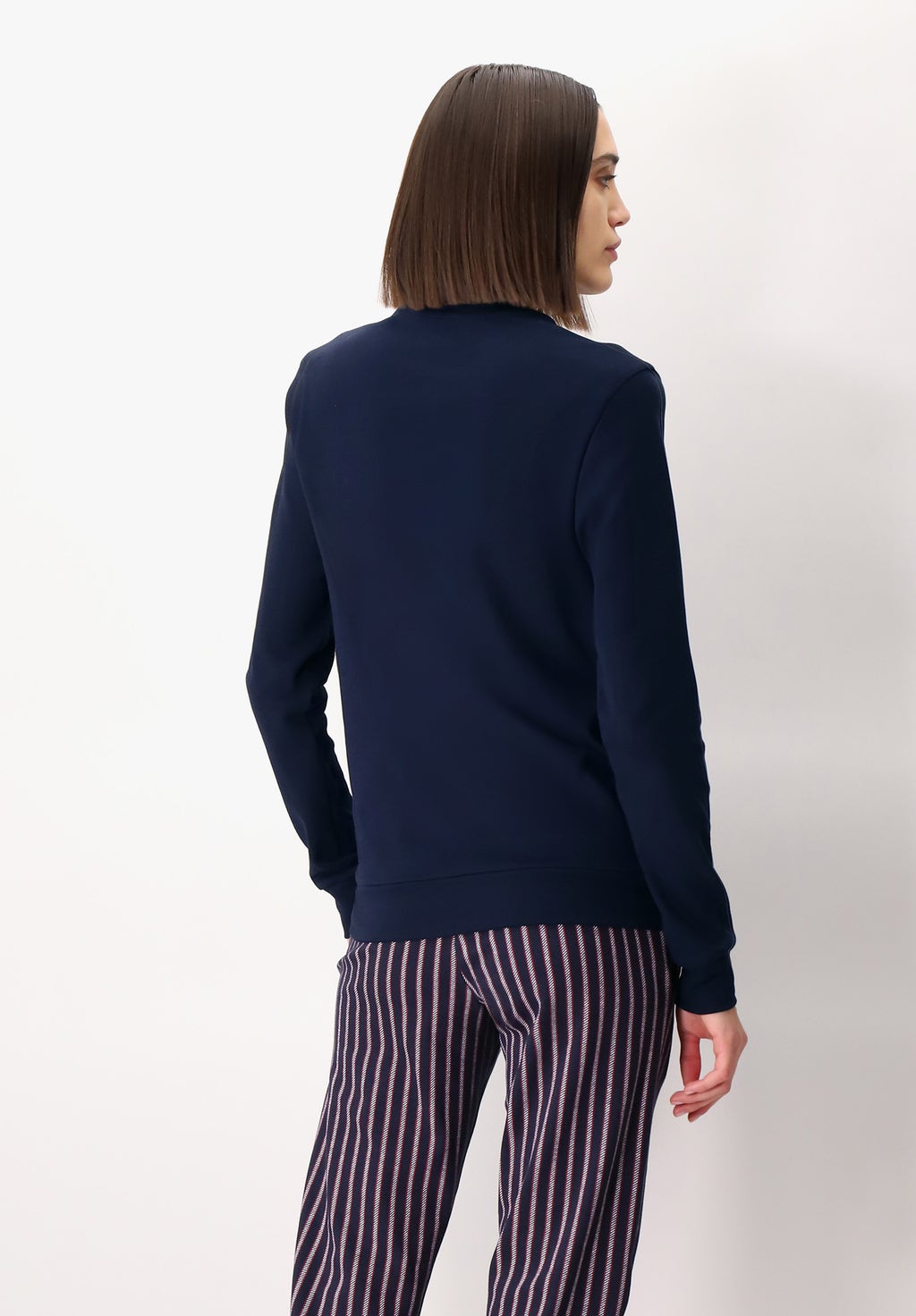 PIGIAMA UNISEX GIROCOLLO IN CALDO COTONE STAMPA A RIGHE PEROFIL