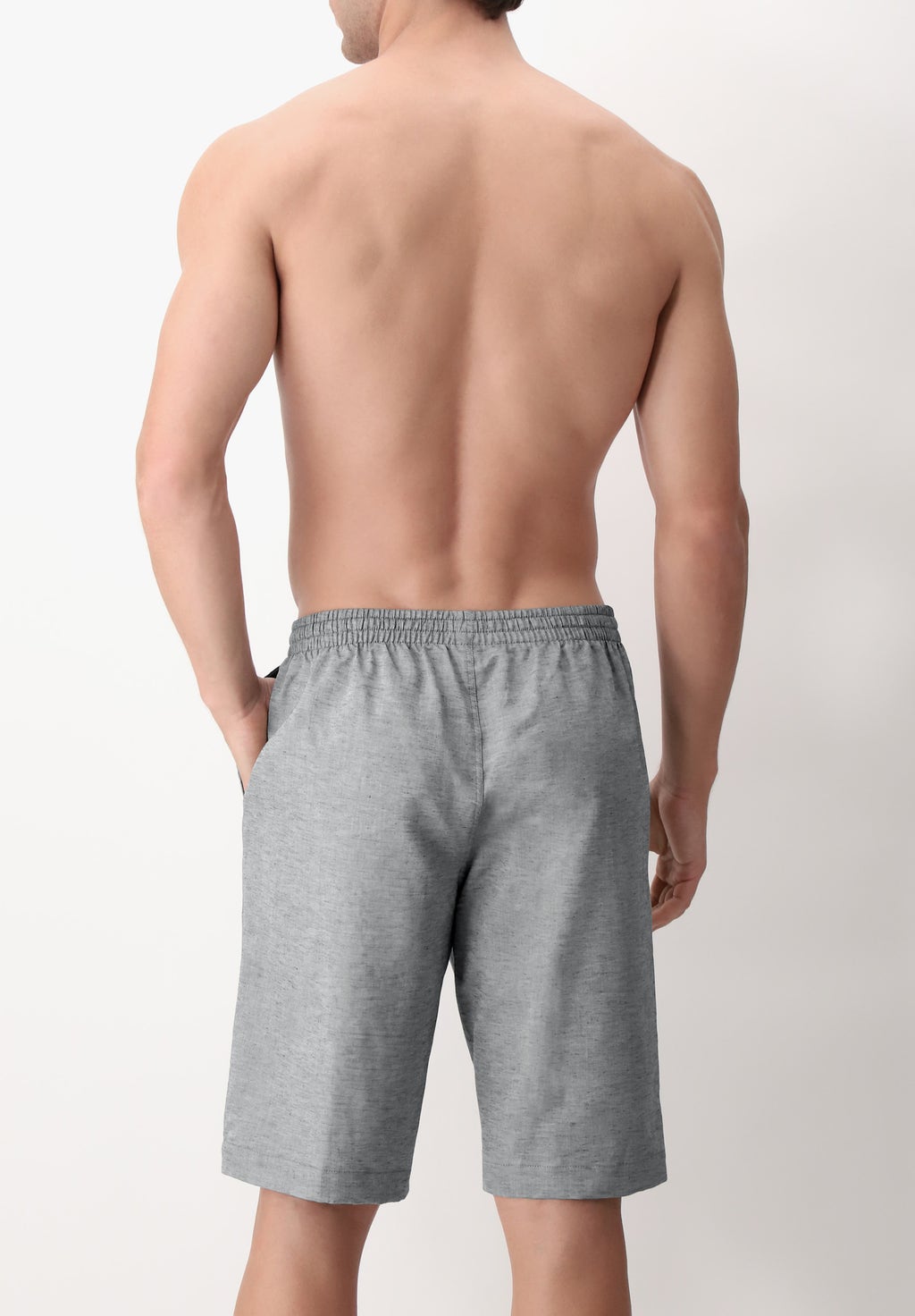BERMUDA CON COULISSE IN LINO E COTONE PEROFIL