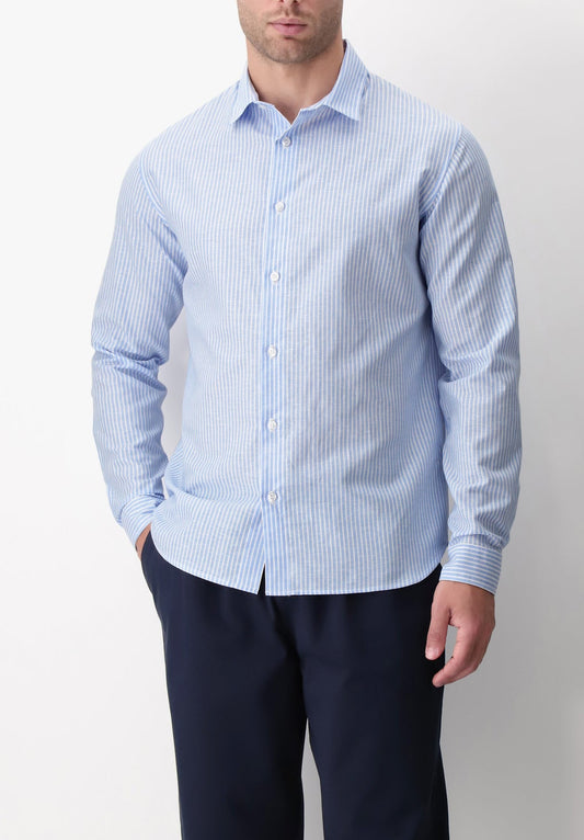 CAMICIA MANICA LUNGA IN FRESCO LINO E COTONE PEROFIL