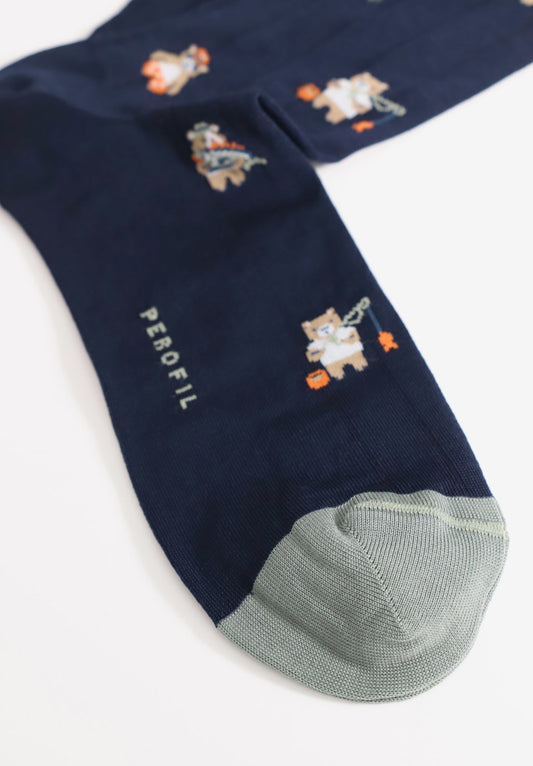 CALZA LUNGA IN FILO DI SCOZIA ELASTICIZZATO FANTASIA TEDDY PEROFIL
