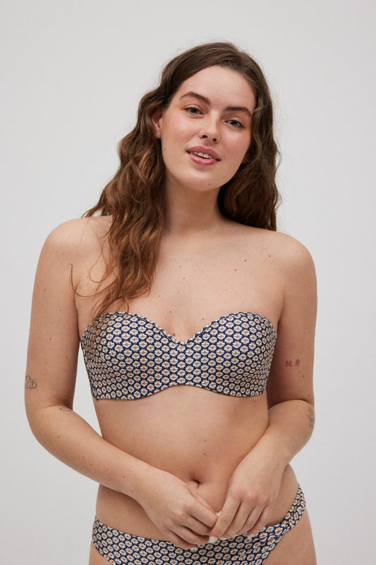 TOP BIKINI A FASCIA STAMPA ETNICA FIORELLINI YSABEL MORA