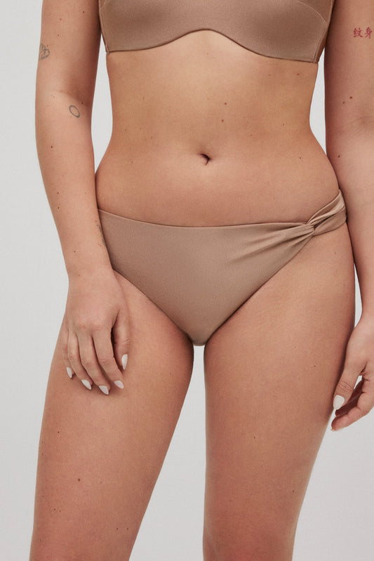 SLIP BIKINI BRONZO CON DETTAGLIO NODO LATERALE YSABEL MORA