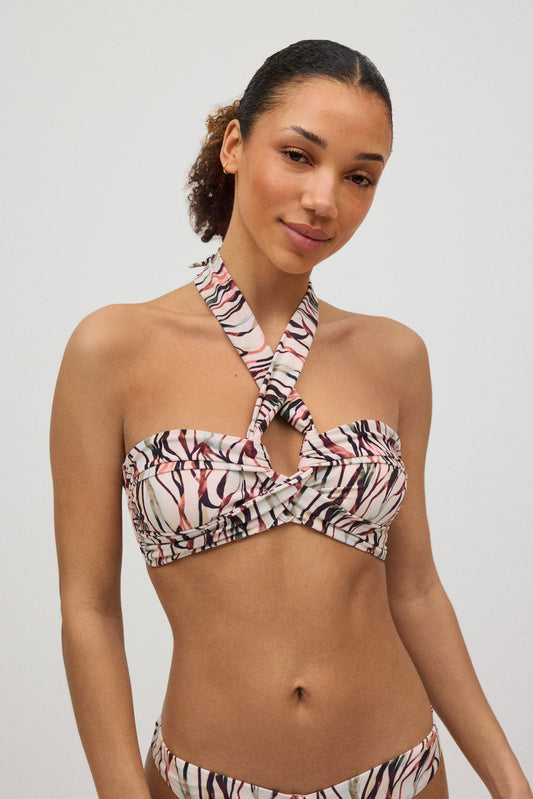 TOP BIKINI A FASCIA STAMPA ASTRATTA YSABEL MORA