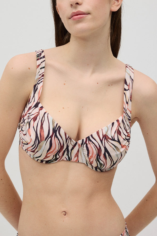 TOP BIKINI MINIMIZER COPPA C STAMPA ASTRATTA YSABEL MORA