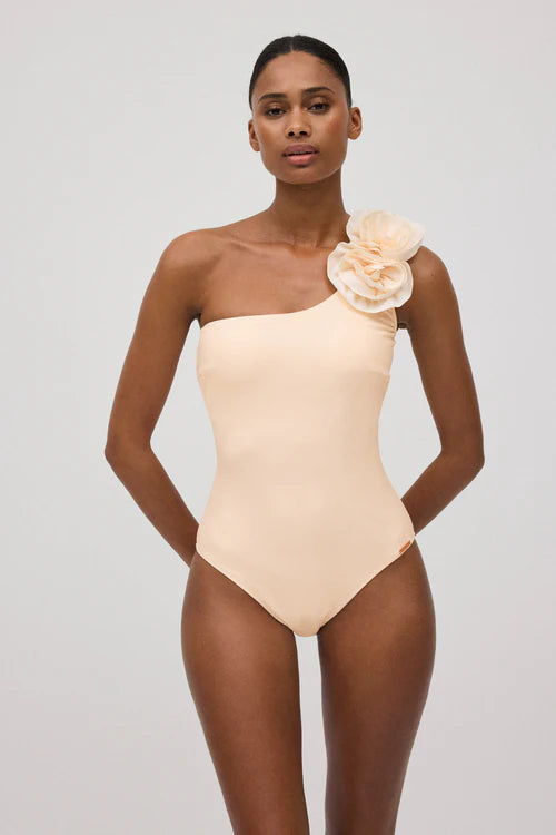 COSTUME DA BAGNO INTERO ASIMMETRICO CON DETTAGLI FLOREALI YSABEL MORA