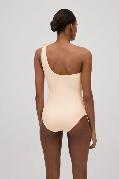 COSTUME DA BAGNO INTERO ASIMMETRICO CON DETTAGLI FLOREALI YSABEL MORA