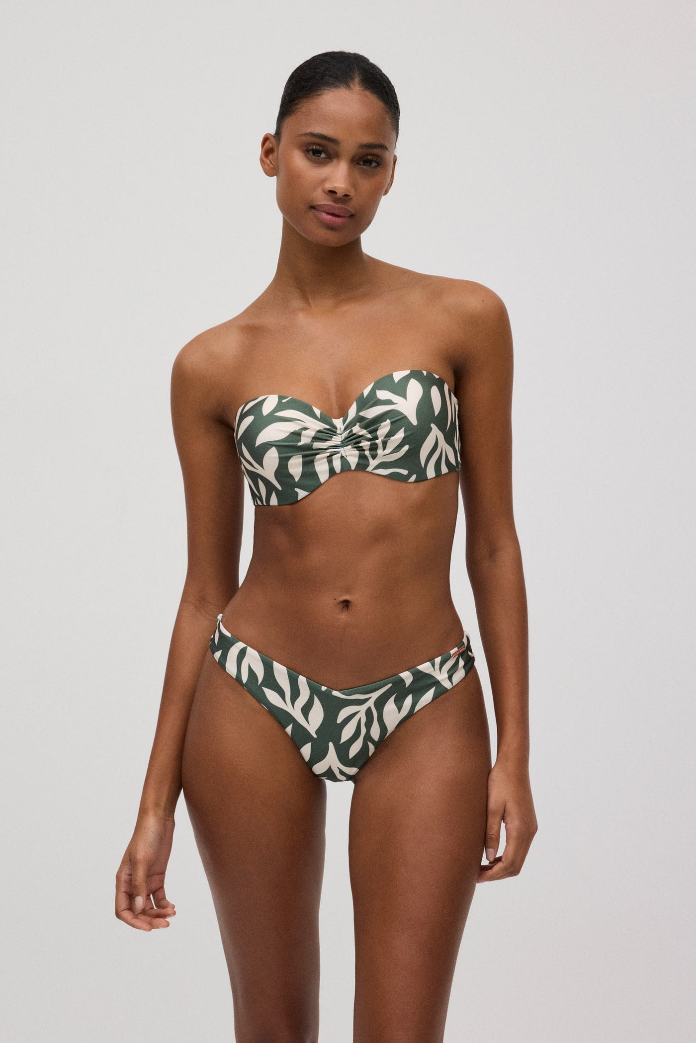 TOP A FASCIA STAMPA FOLIAGE YSABEL MORA