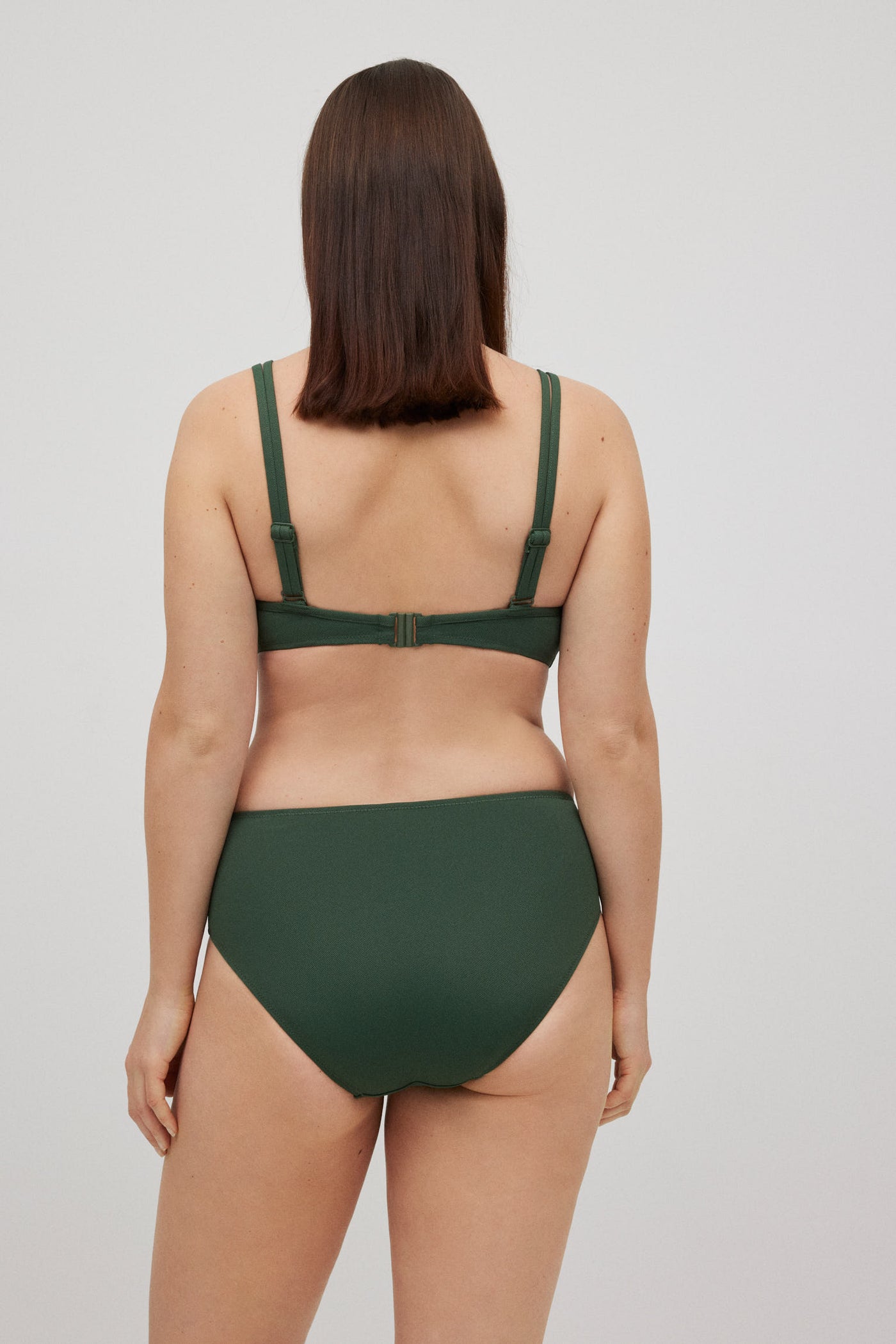 SLIP BIKINI VITA ALTA CONTENITIVO MICROPIQUÈ VERDE SCURO YSABEL MORA