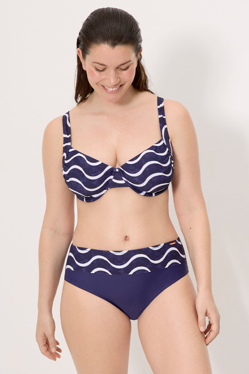 SLIP BIKINI VITA ALTA CONTENITIVO BLU NAVY YSABEL MORA