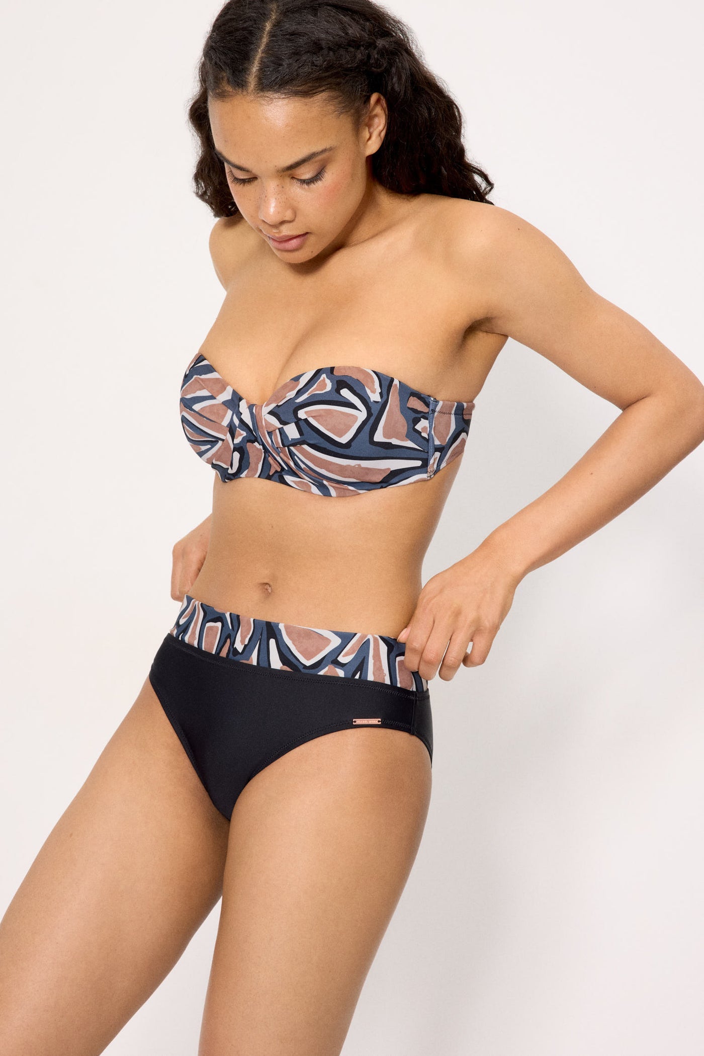 REGGISENO BIKINI A FASCIA COPPA C CON STAMPA ASTRATTA YSABEL MORA