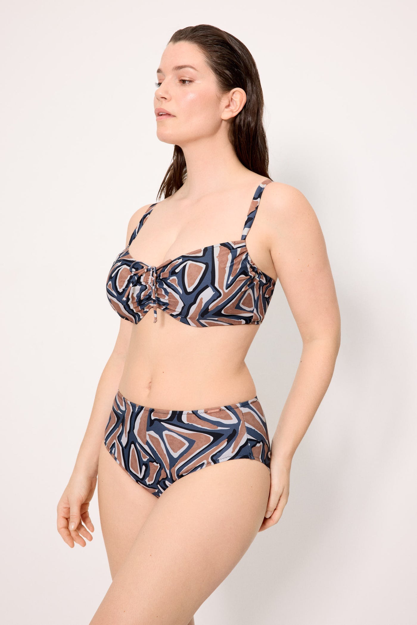 SLIP BIKINI VITA ALTA CONTENITIVO STAMPA ASTRATTA YSABEL MORA