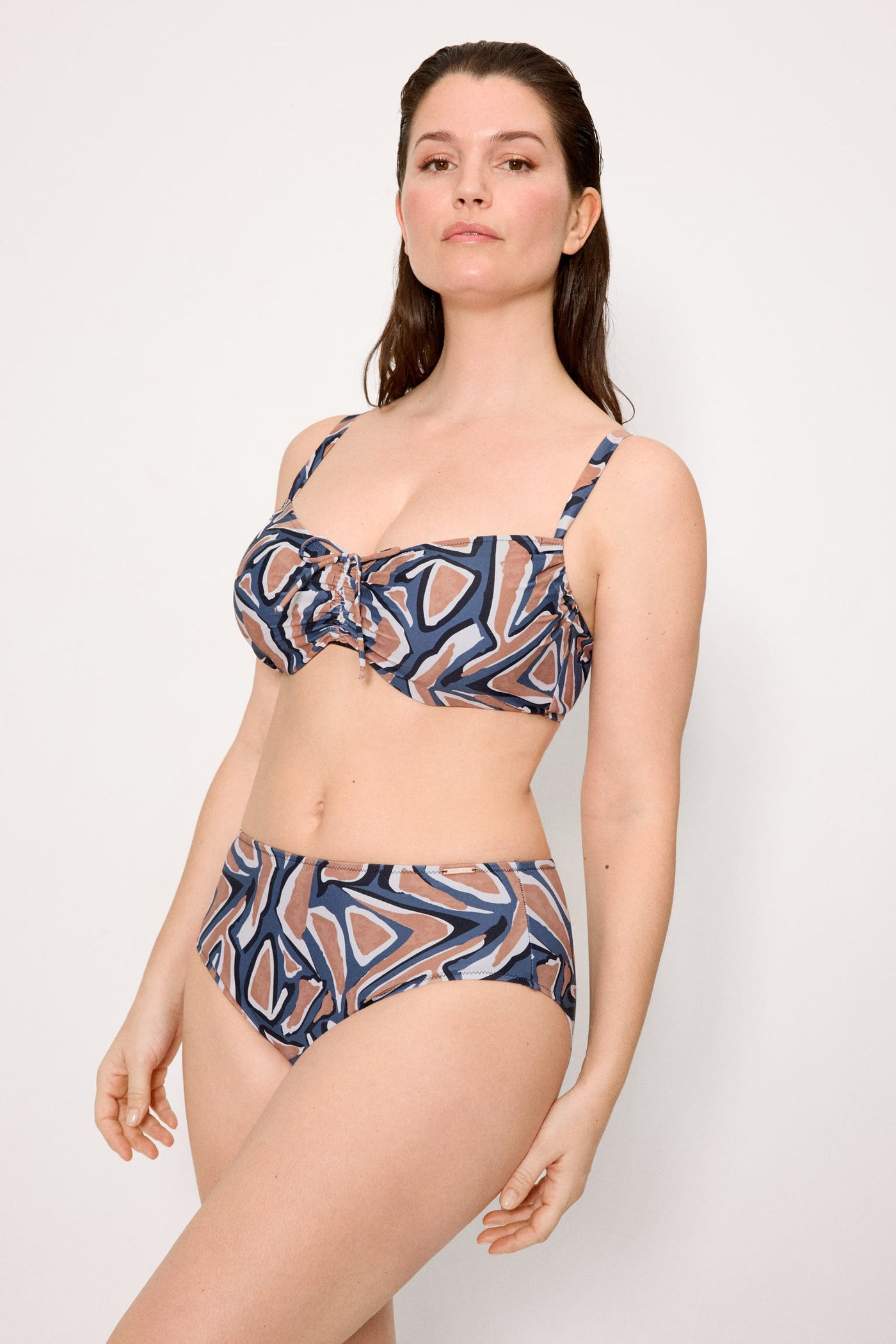 SLIP BIKINI VITA ALTA CONTENITIVO STAMPA ASTRATTA YSABEL MORA