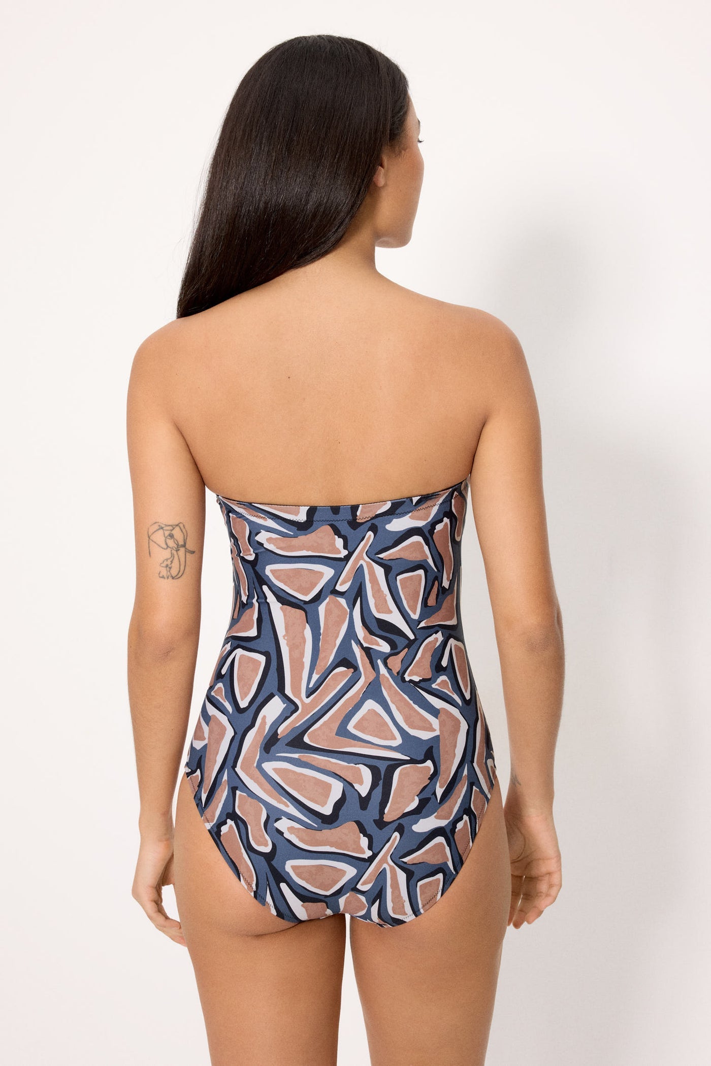 COSTUME INTERO DA BAGNO A FASCIA CON STAMPA ASTRATTA YSABEL MORA