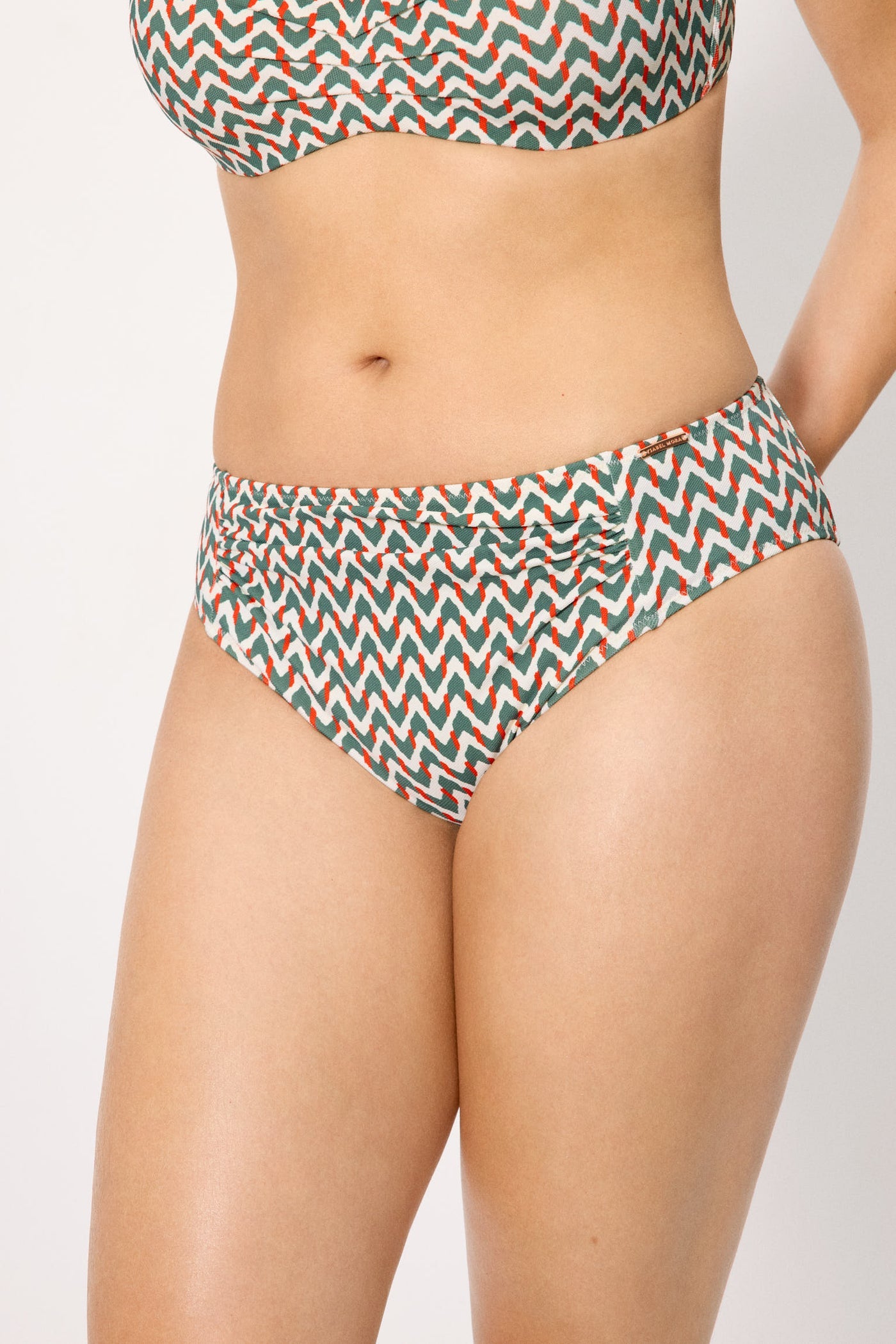 SLIP BIKINI VITA MIDI CONTENITIVO IN MICROPIQUÈ VERDE BOTTIGLIA YSABEL MORA