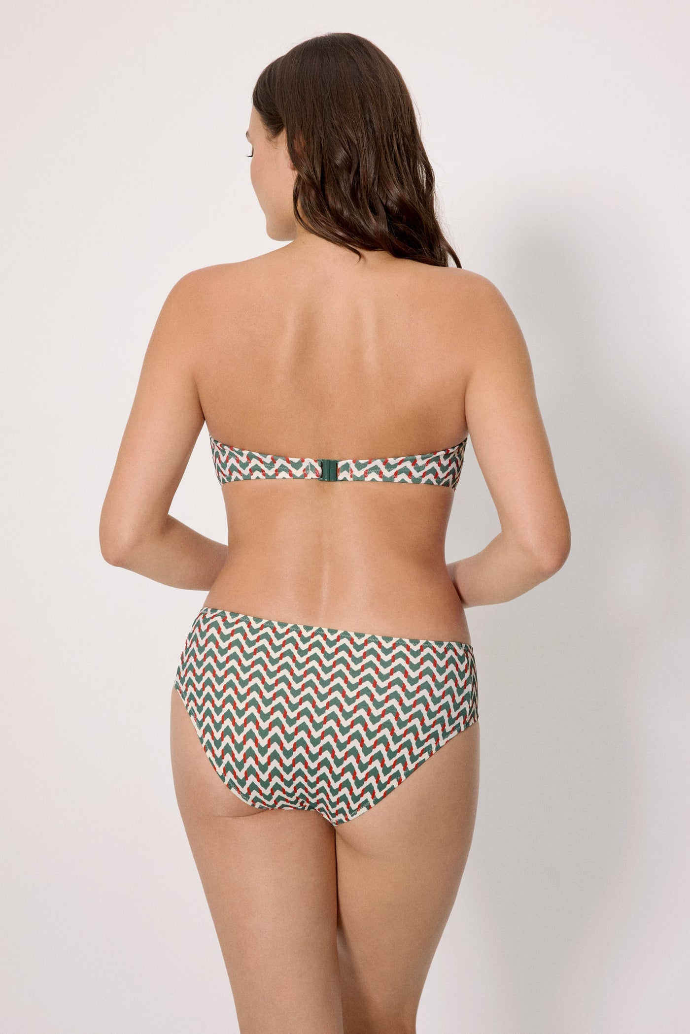 SLIP BIKINI VITA MIDI CONTENITIVO IN MICROPIQUÈ VERDE BOTTIGLIA YSABEL MORA