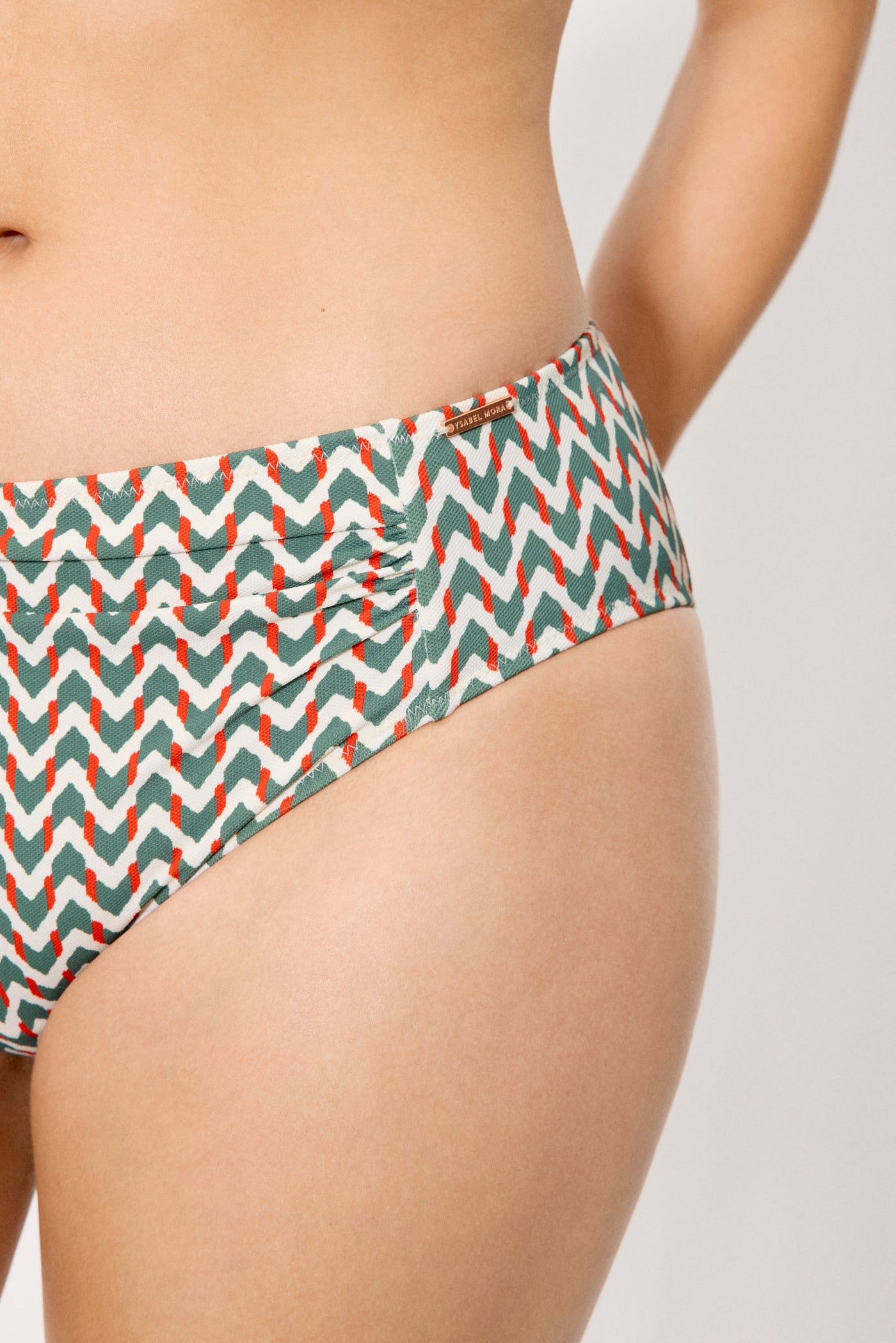 SLIP BIKINI VITA MIDI CONTENITIVO IN MICROPIQUÈ VERDE BOTTIGLIA YSABEL MORA