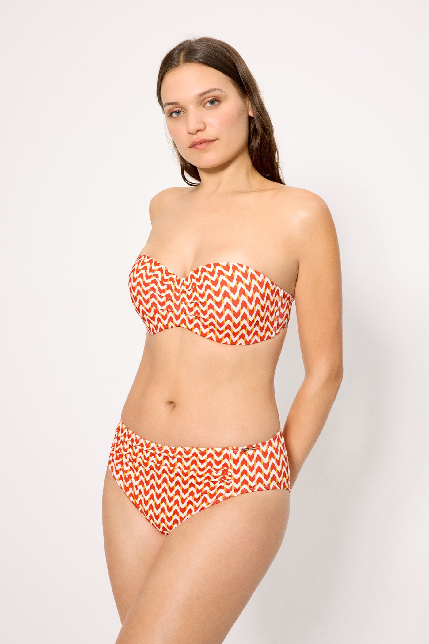 SLIP BIKINI VITA MIDI CONTENITIVO IN MICROPIQUÈ CORALLO YSABEL MORA