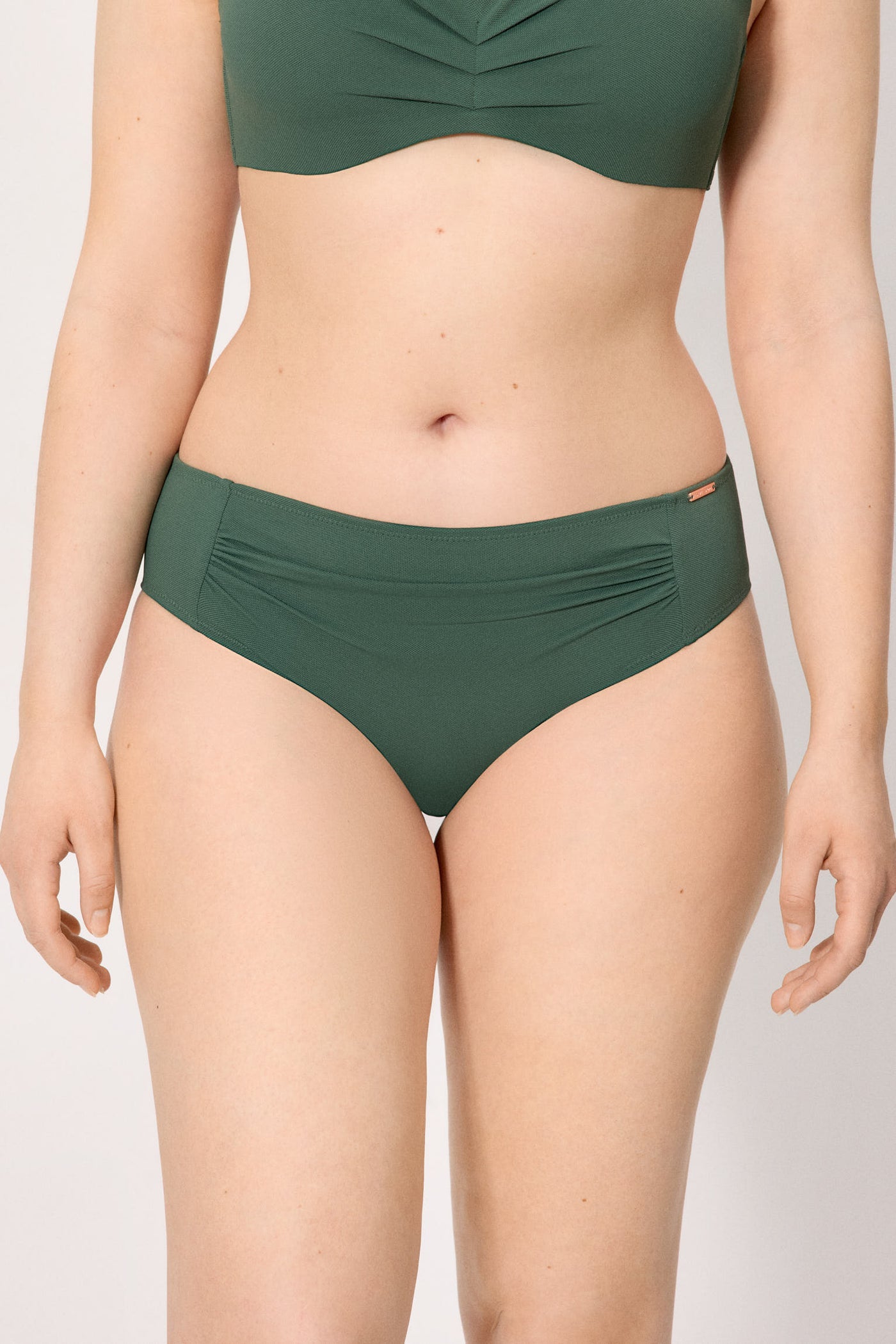 SLIP BIKINI VITA MIDI CONTENITIVO IN MICROPIQUÈ VERDE BOTTIGLIA YSABEL MORA