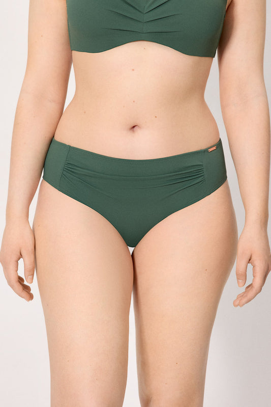 SLIP BIKINI VITA MIDI CONTENITIVO IN MICROPIQUÈ VERDE BOTTIGLIA YSABEL MORA