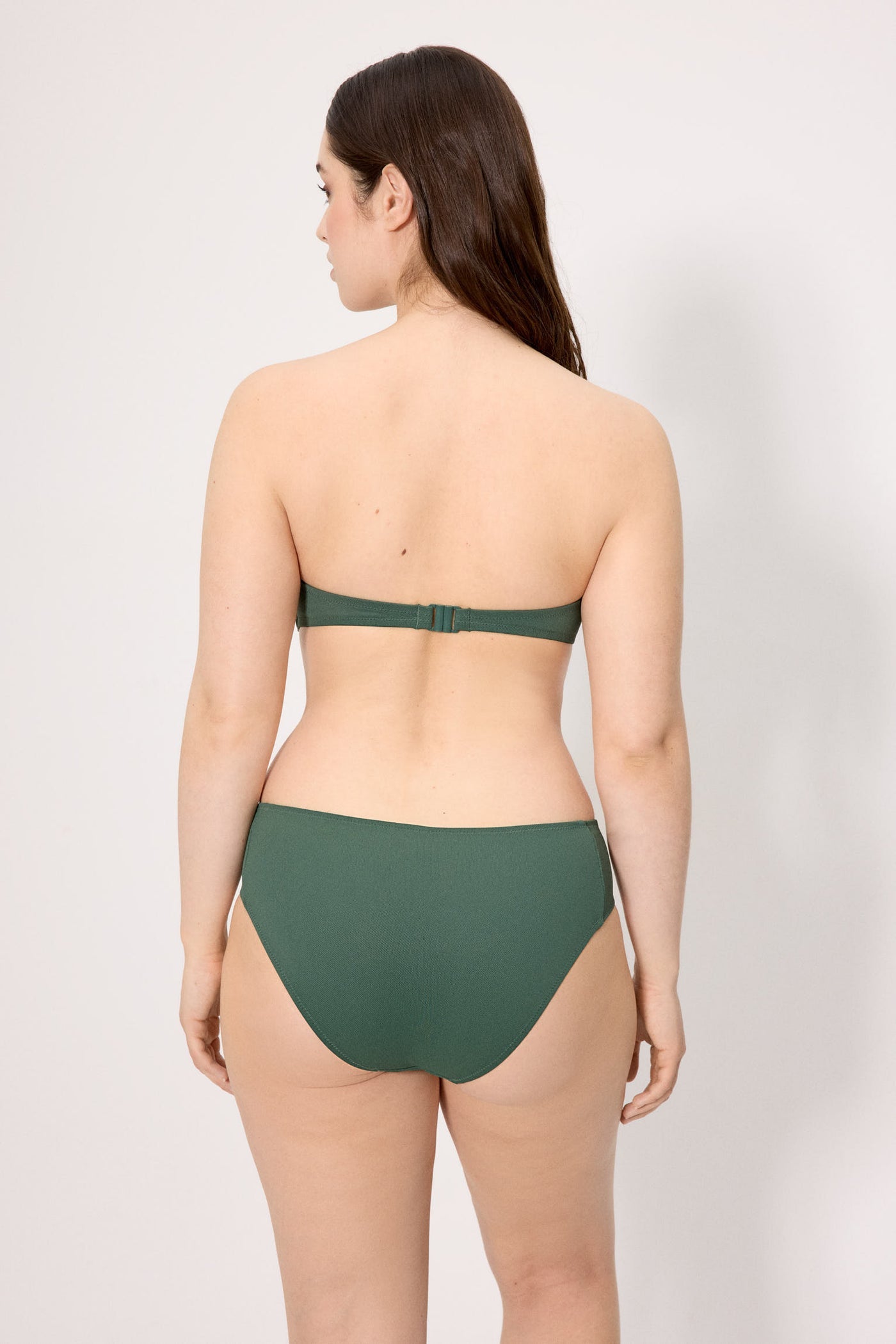 SLIP BIKINI VITA MIDI CONTENITIVO IN MICROPIQUÈ VERDE BOTTIGLIA YSABEL MORA