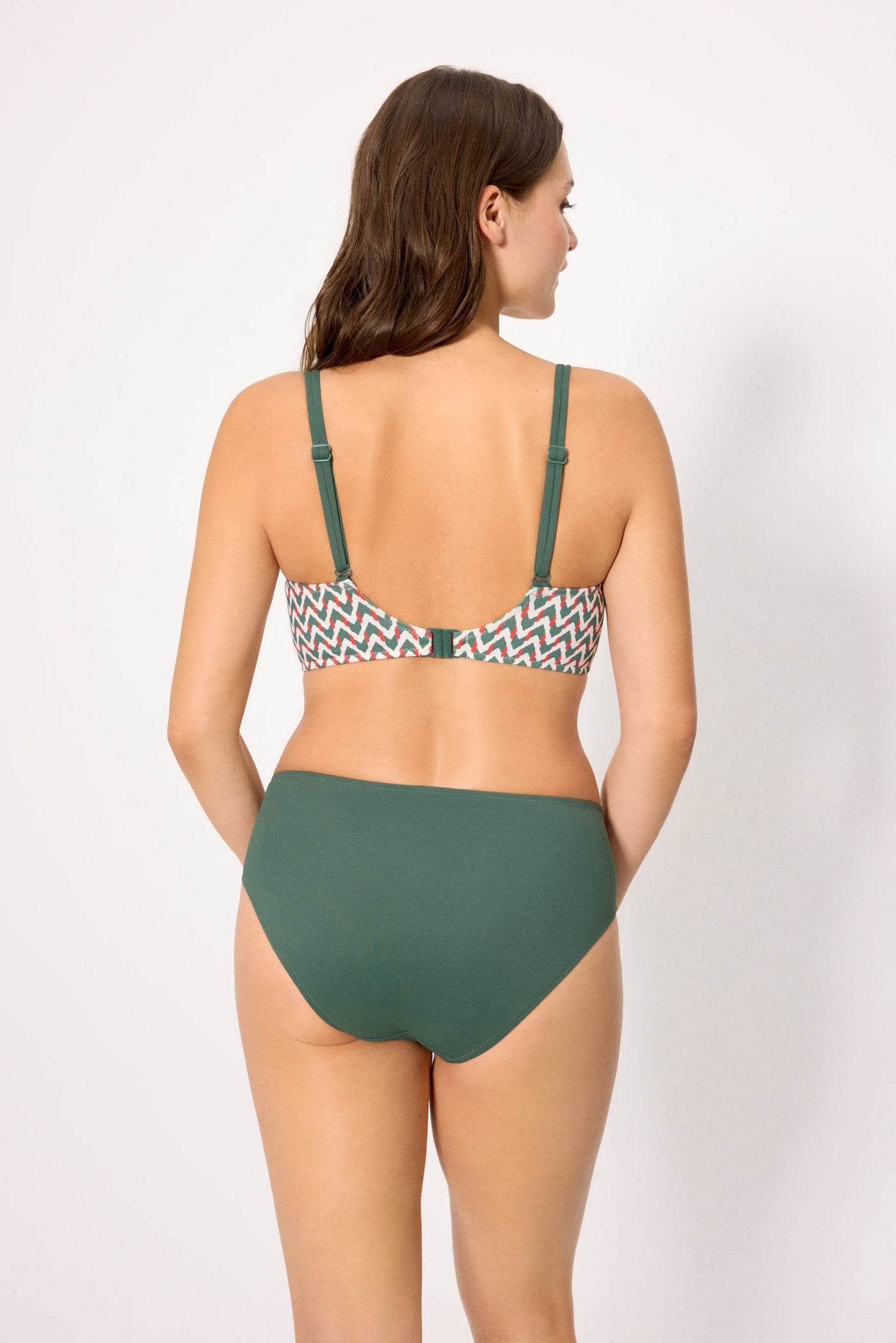 SLIP BIKINI VITA ALTA CONTENITIVO IN MICROPIQUÈ VERDE BOTTIGLIA YSABEL MORA