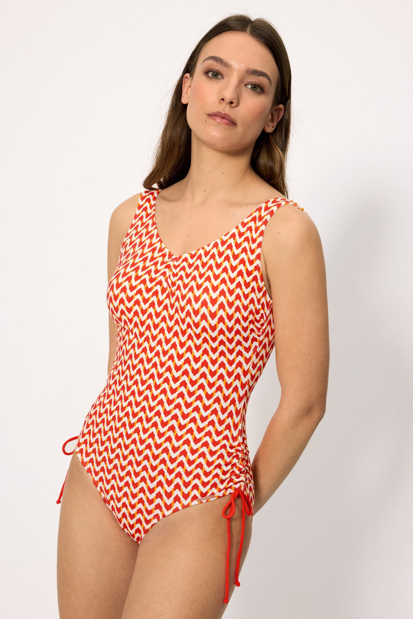 COSTUME INTERO DA BAGNO EFFETTO MODELLANTE TESSUTO MICROPIQUÈ CORALLO YSABEL MORA