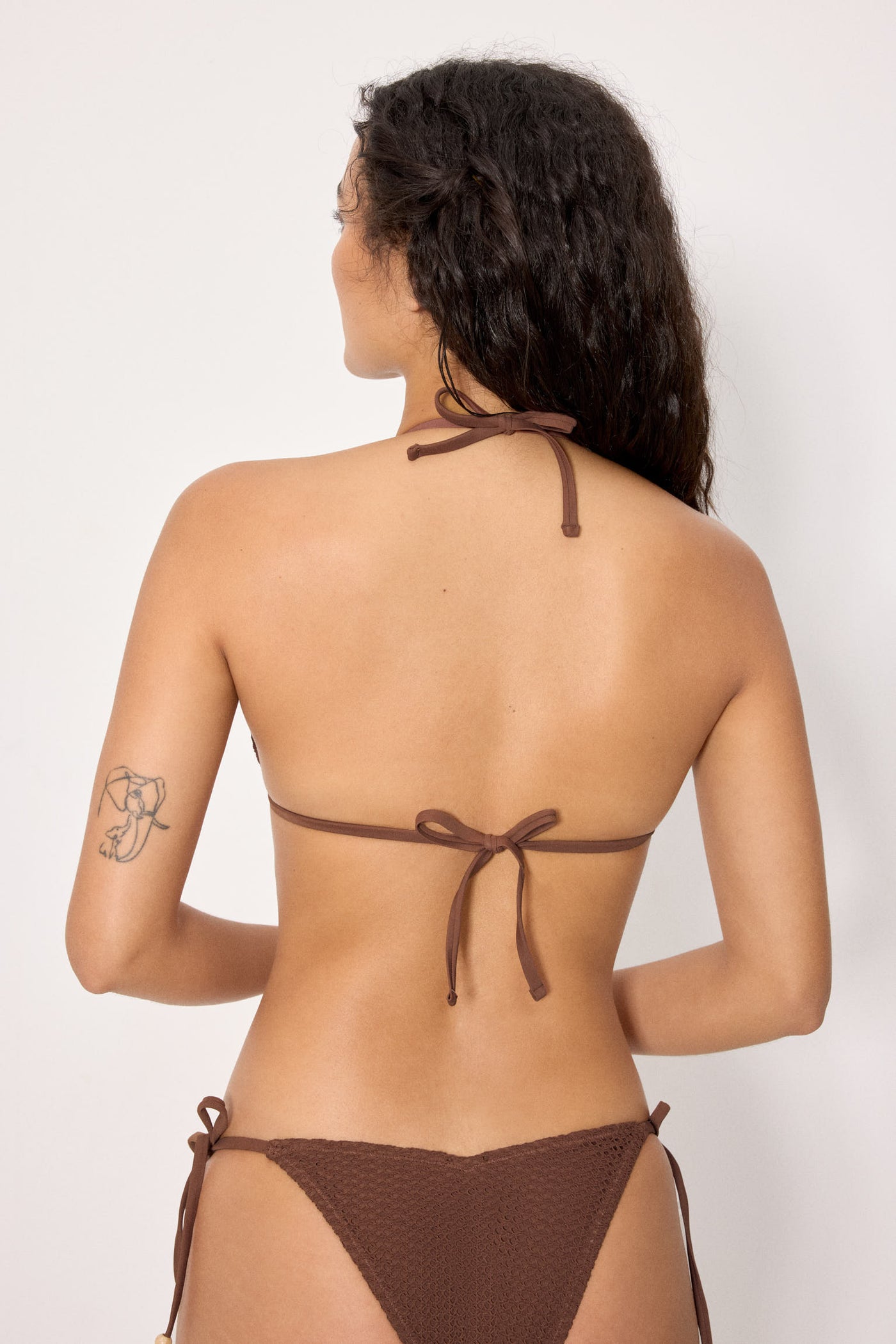 REGGISENO BIKINI A TRIANGOLO TRAFORATO MARRONE YSABEL MORA