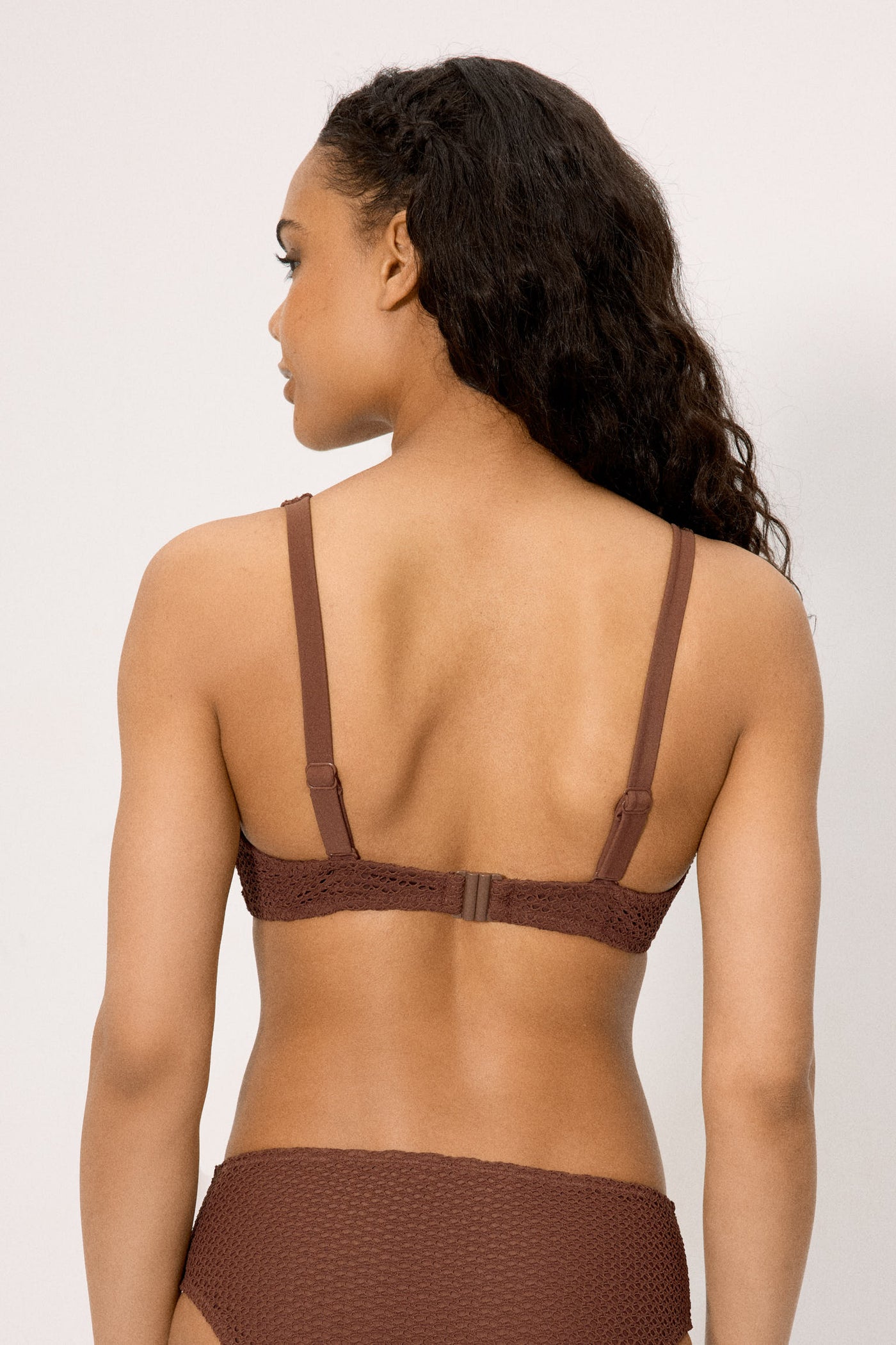 REGGISENO BIKINI MINIMIZER COPPA C EFFETTO CROCHET TRAFORATO MARRONE YSABEL MORA