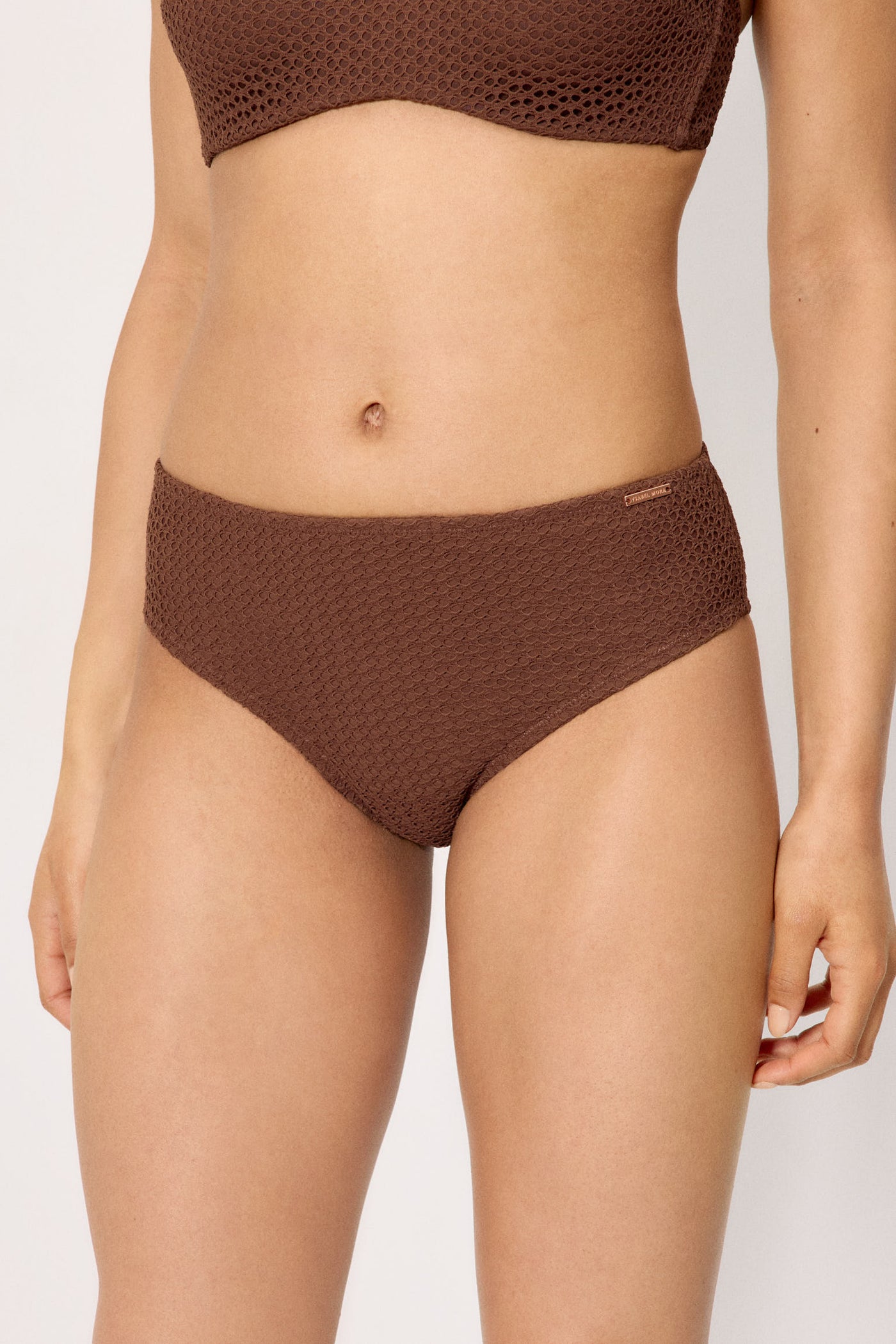 SLIP BIKINI VITA MIDI MODELLANTE TRAFORATO MARRONE YSABEL MORA