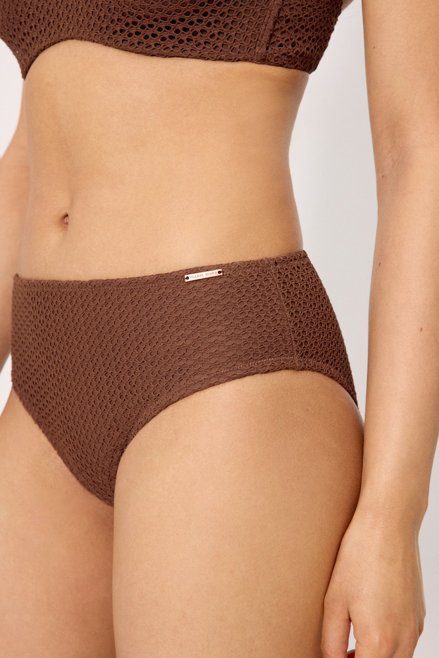 SLIP BIKINI VITA MIDI MODELLANTE TRAFORATO MARRONE YSABEL MORA