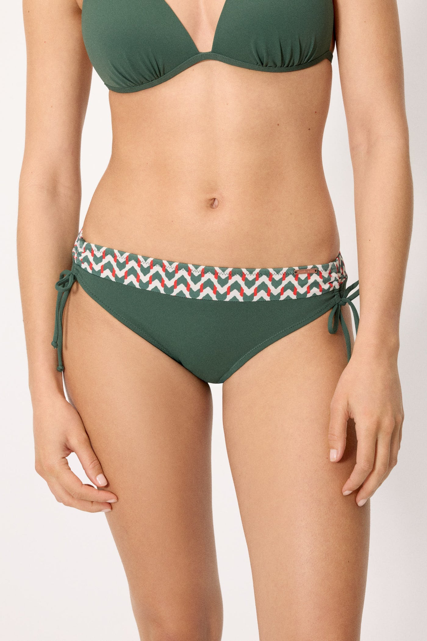 SLIP BIKINI VITA MIDI MODELLANTE IN MICROPIQUÈ VERDE BOTTIGLIA YSABEL MORA
