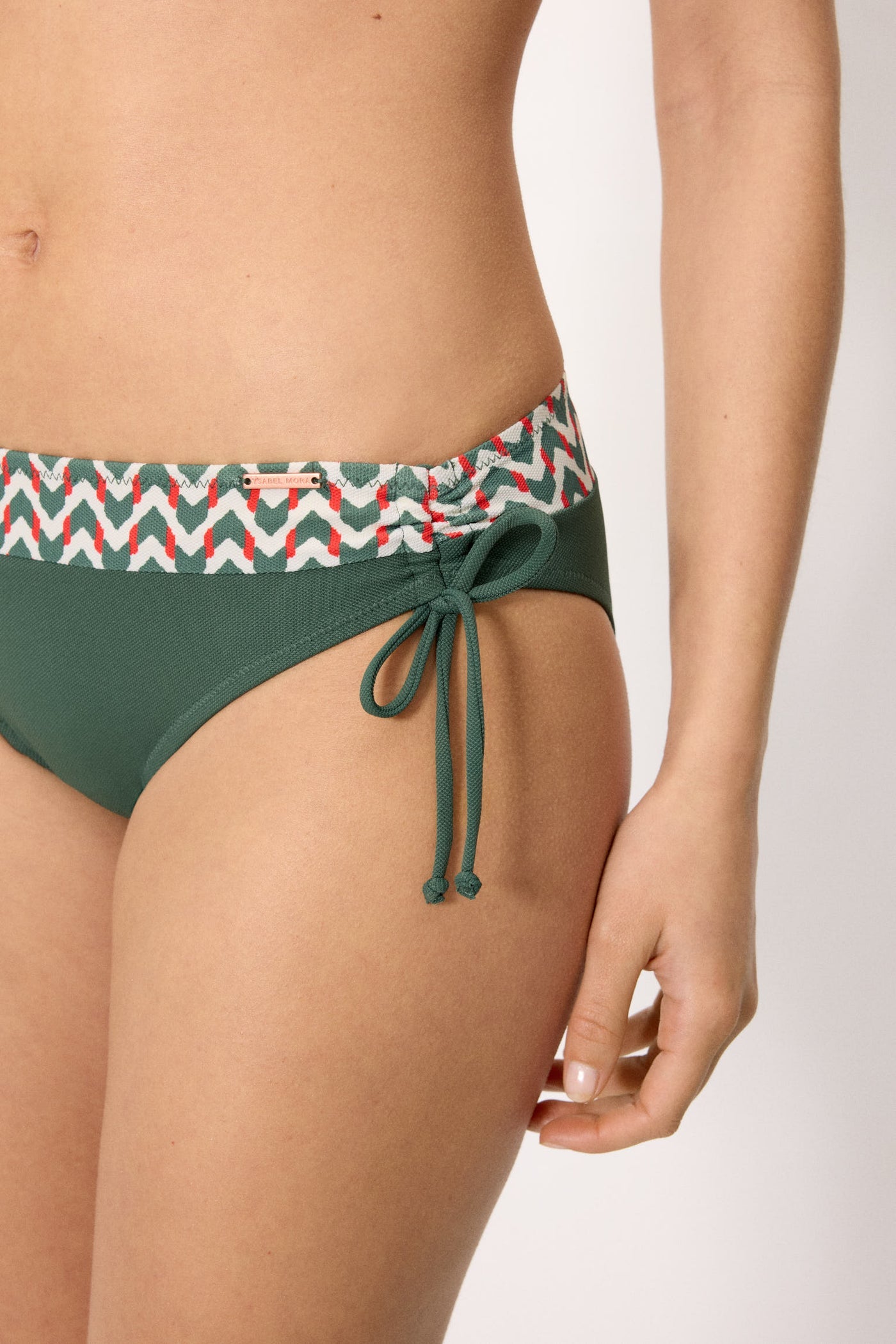 SLIP BIKINI VITA MIDI MODELLANTE IN MICROPIQUÈ VERDE BOTTIGLIA YSABEL MORA