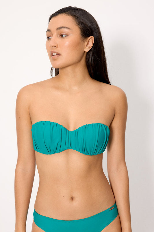 REGGISENO BIKINI A FASCIA CON BALZE TURCHESE YSABEL MORA