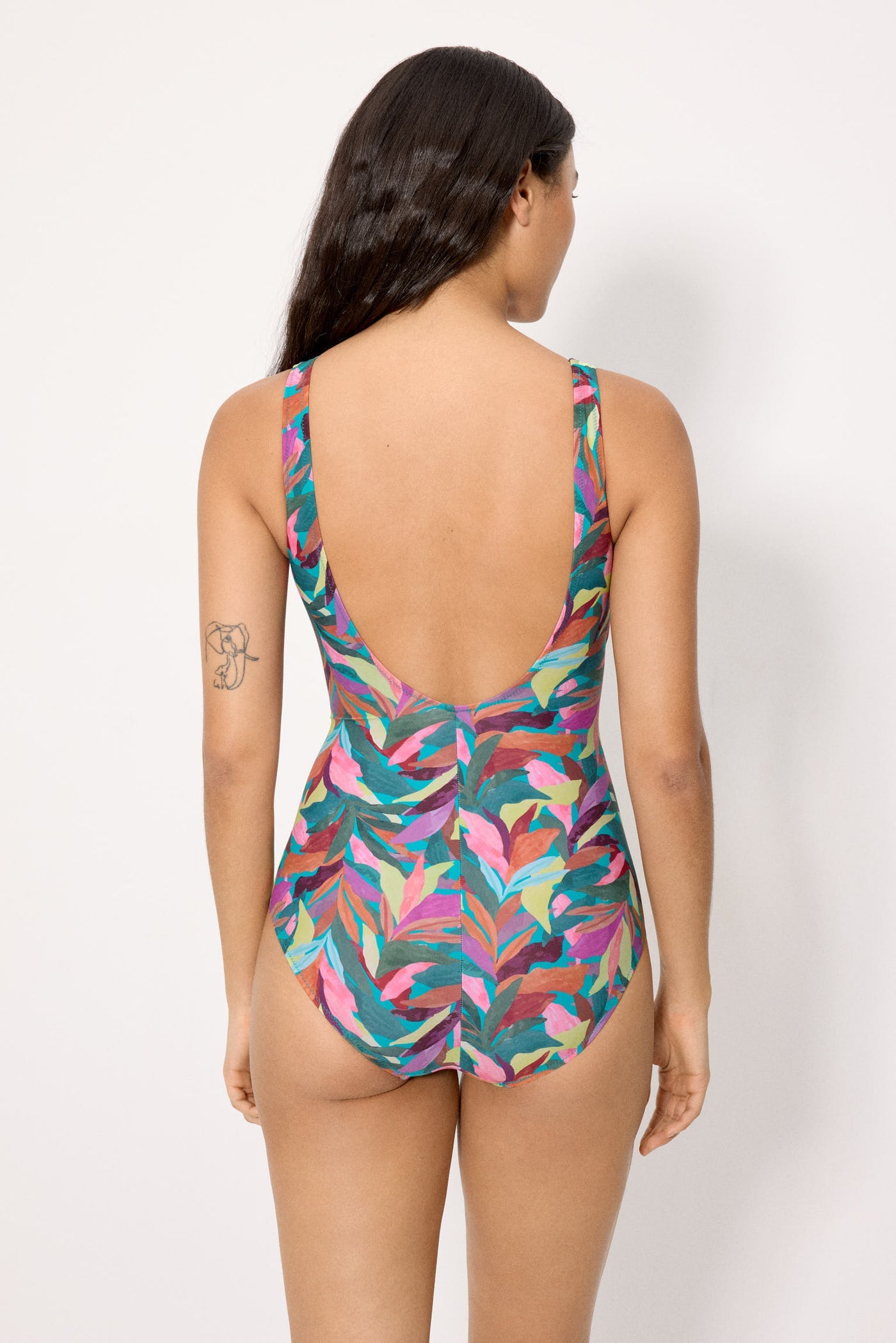 COSTUME INTERO DA BAGNO EFFETTO MODELLANTE CON STAMPA FOLIAGE TROPICALE YSABEL MORA