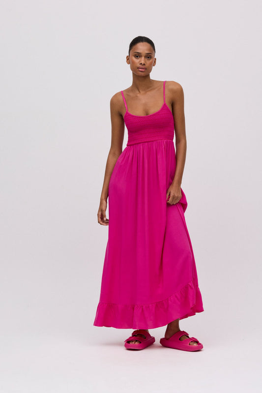 ABITO LUNGO FUCSIA IN VISCOSA YSABEL MORA