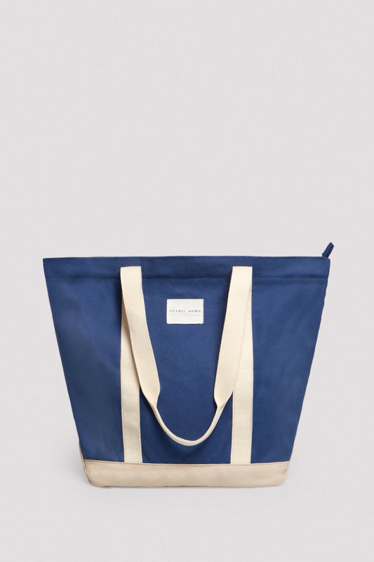 BORSA DA MARE IN TESSUTO BLU NAVY YSABEL MORA